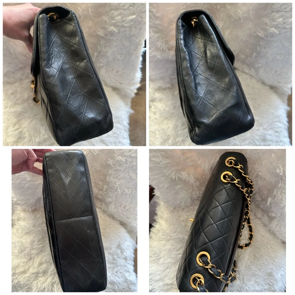 Chanel Black Jumbo Quilted Shoulder Bag with Gold Chain - Picture 3 of 12